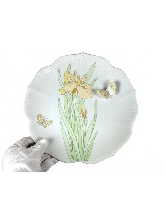 Other - Vintage Cameron Japan Iris Butterfly Porcelain Decorative Plate Scalloped Rim